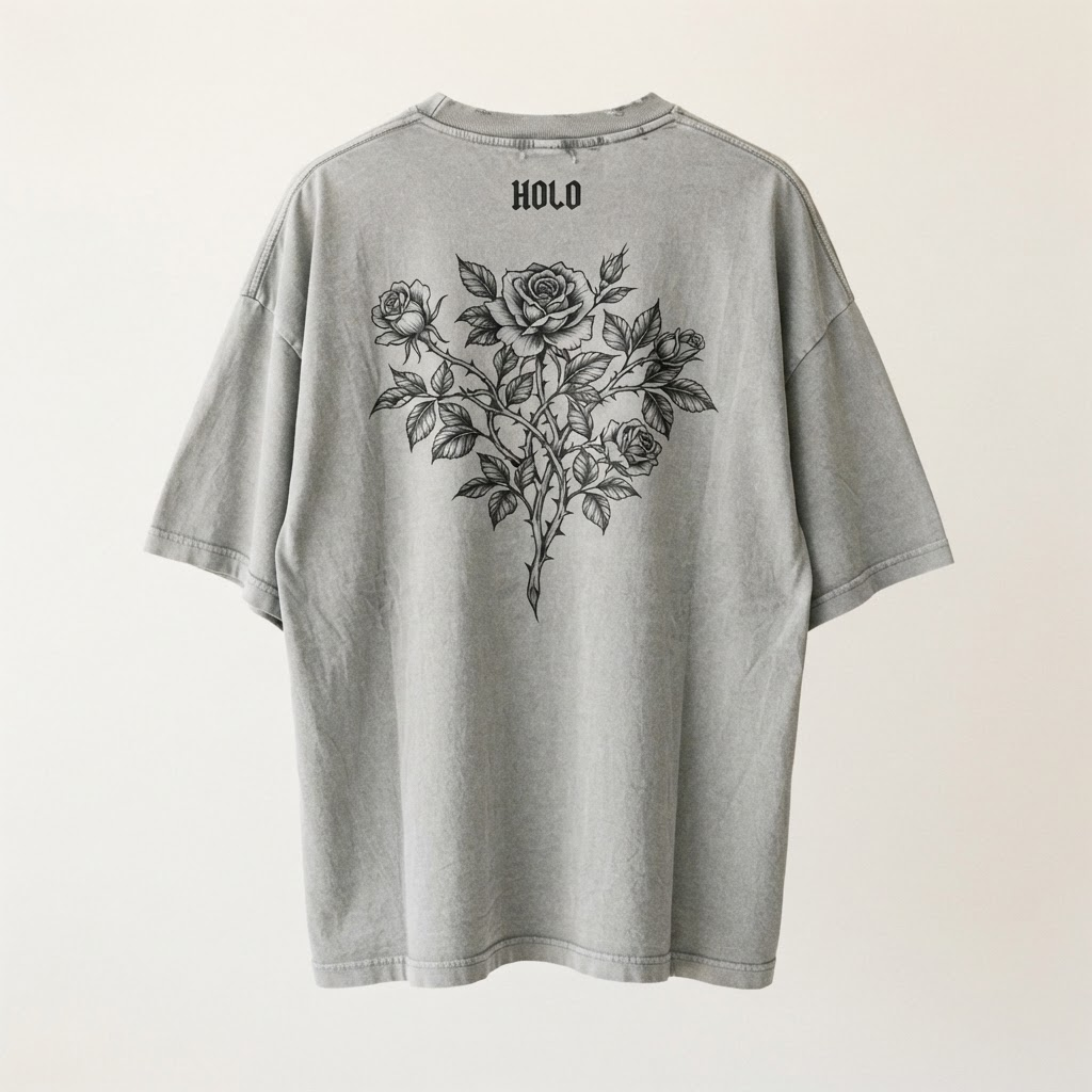 HOLO Rose Washed Tee, back